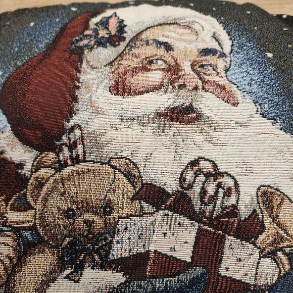 Vintage American Greetings Santa Christmas Pillow 1998 Jolly Old Santa 16x16 - Picture 6 of 7